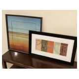29" PEACE print & 26" square abstract