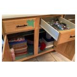 Contents of 2 lower kitchen cabinets & 1 drawer