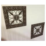 Pair of decorative 23" square wall art