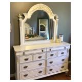 Davis International white dresser with mirror