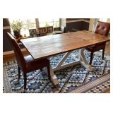 Trestle dining table & 2 chairs