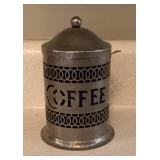 Coffee canister with cobalt glass liner