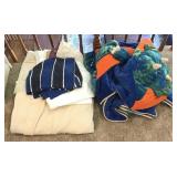 Collection of blankets and sheets