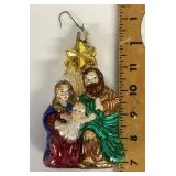 Mercury glass Holy Family ornament