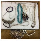 Collection of costume necklaces & bracelets