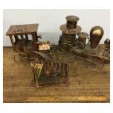 Copper decor sculptures