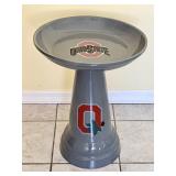 22" heavy ceramic Ohio State birdbath --2-pc.