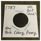 1787 Dutch New York colony penny