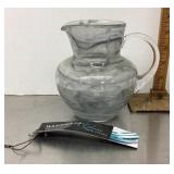 Hand made Polish glass pitcher