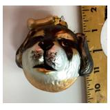 Mercury glass dog ornament