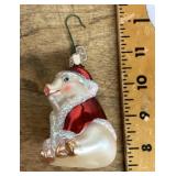 Mercury glass pig ornament