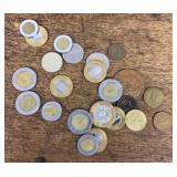 Foreign coins and tokens