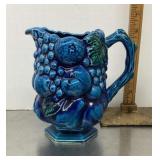 Inarco blue ceramic pitcher