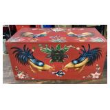 Hand painted storage chest 12x24x 11" tall