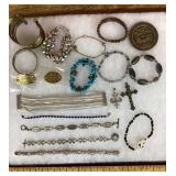Collection of costume jewelry bracelets, etc.
