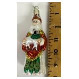 Mercury glass Santa ornament