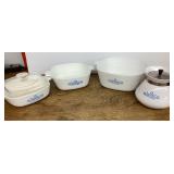 4 pieces Corning Ware Blue Cornflower