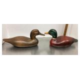 Carved wood ducks