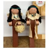 Pair of Native American wood figures