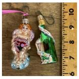 2 mercury glass ornaments