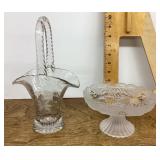 Glass basket and candy compote