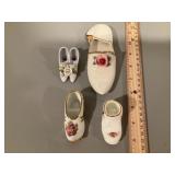 Collection of porcelain shoes