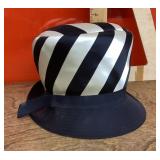 Vintage black and white striped hat