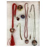Collection of cloisonnï¿½ jewelry and items