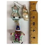 3 Mercury glass ornaments