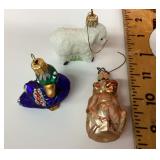 3 Mercury glass ornaments