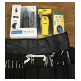 Tool kit, stud sensor, tire gauge