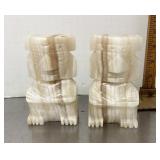 Pair of Aztec style onyx bookends