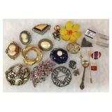 Collection of costume brooches
