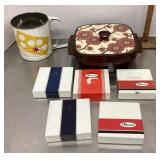 1970s Therma-Serve, flour sifter, coasters