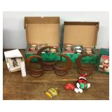 Hallmark ornaments plus holders