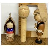 Japanese wooden Kokeshi dolls