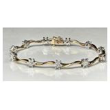 10k yellow and white gold diamond bracelet