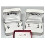 3 pair 14k gold pearl earrings