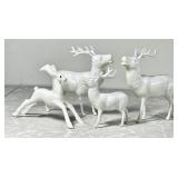 4 vintage plastic Christmas deer