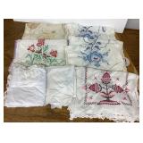 Collection of vintage embroidered table runners