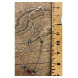 Sterling silver and beaded necklace