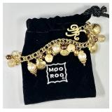 Moo Roo pearls and shells charm bracelet