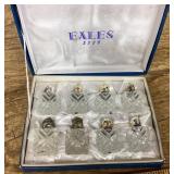 Silverplate and crystal salt shaker set