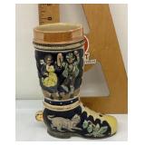 German ceramic boot stein