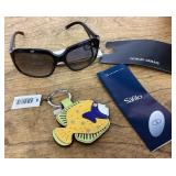 Georgio Armani sunglasses with Coach keychain