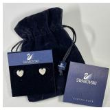 Swarovski crystal heart-shaped earrings