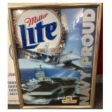 Miller Light Navy reflective plaque 19x25