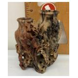 Chinese carved soapstone vase