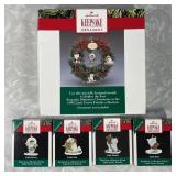 1990 5-pc. Hallmark Frosty Friends with wreath