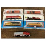 HO engines and box cars